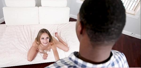  Small and petite blonde teenie Kyler Quinn never tried a black cock before
